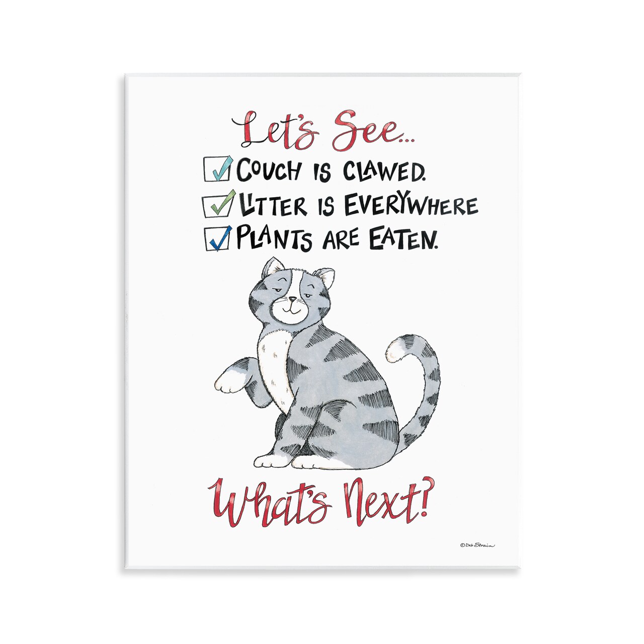 Stupell Industries Funny Troublemaker Cat Wall Plaque Art Design by Deb Strain